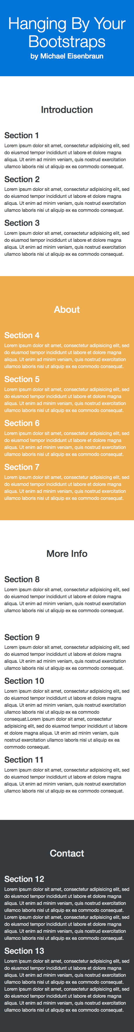 Site for small screens