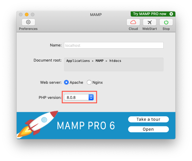 Setting PHP in MAMP