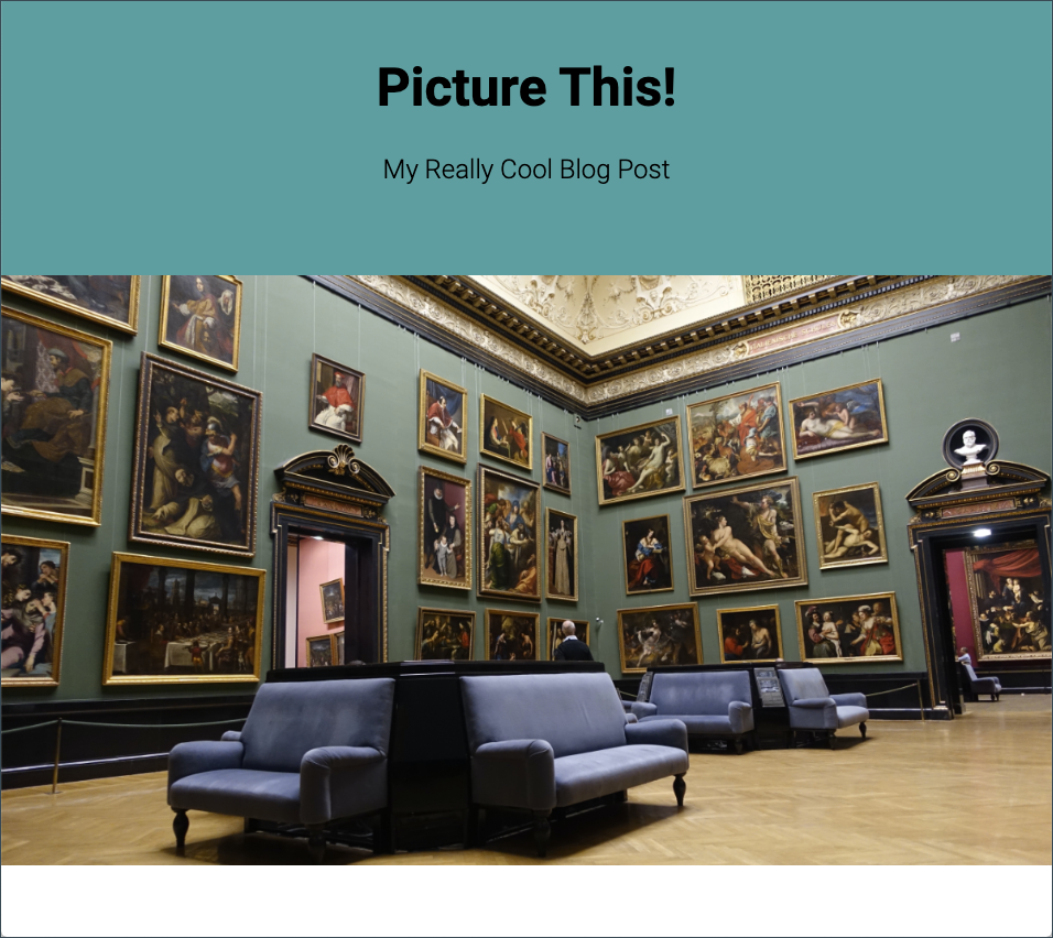 Screenshot of Picture This at less than 960px