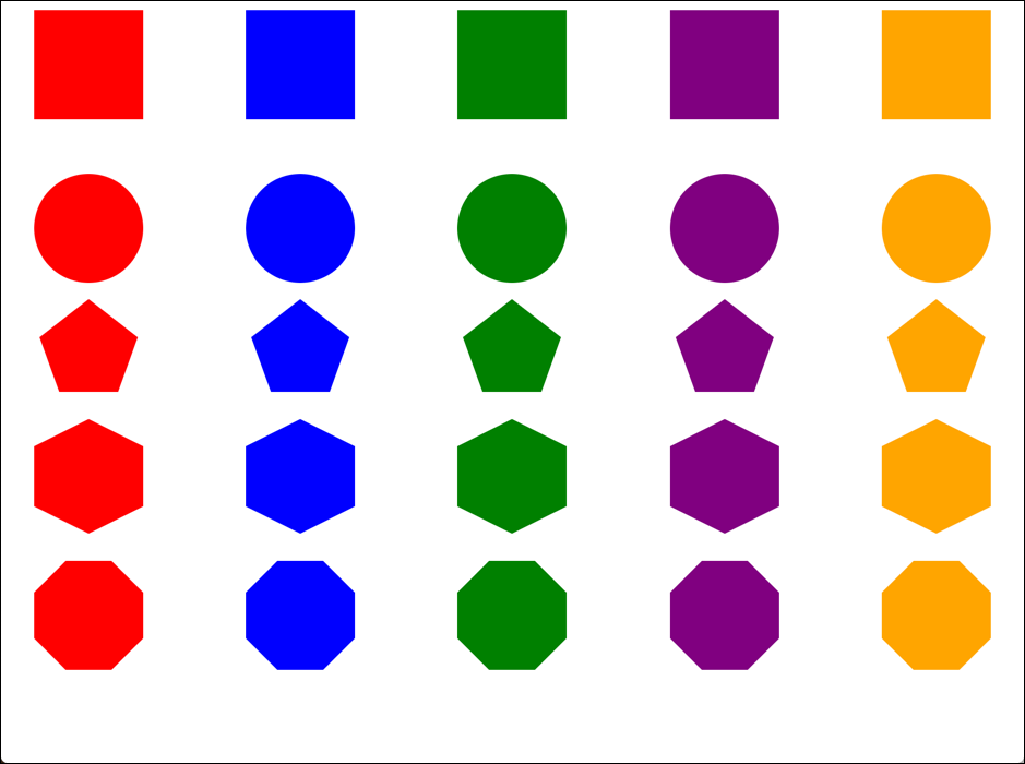 Completed version of Sassy Shapes