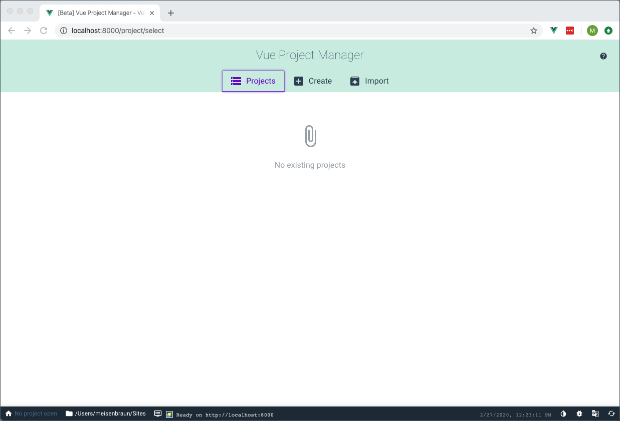 Vue CLI GUI - Vue Project Manager